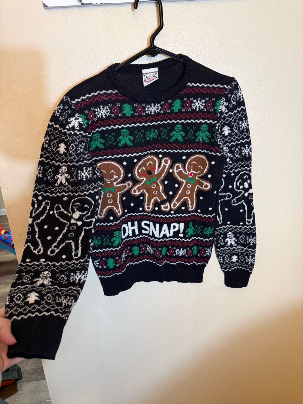 Well Worn Black Gingerbread 'Oh Snap!' Holiday Sweater